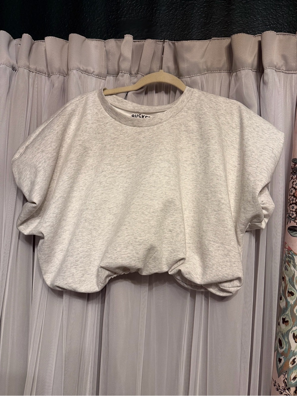 BUCKETLIST Light Heather Gray Cropped Boxy Tee